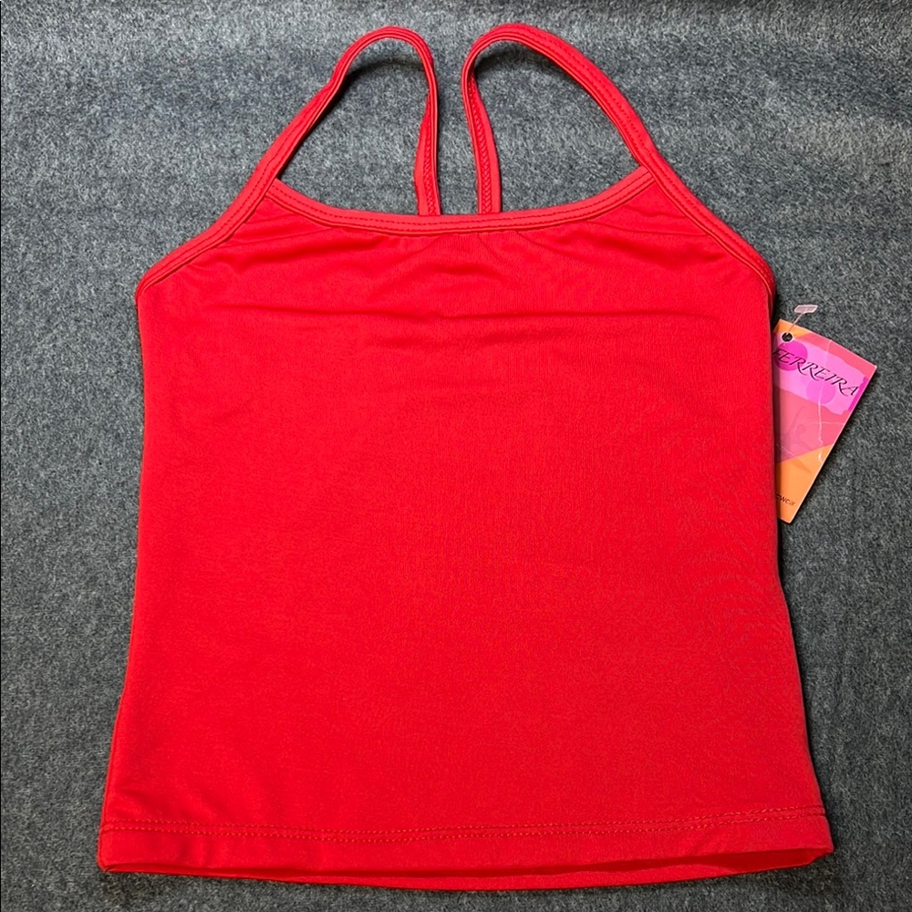 V-Back Camisole Dancewear Top C/L NWT Brick Red